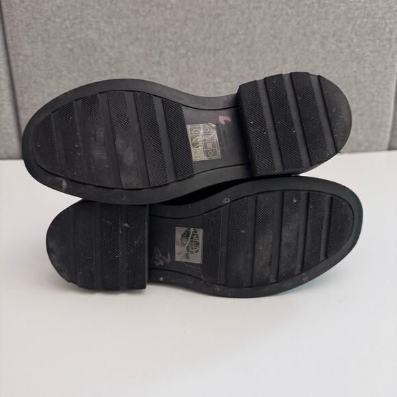 Rag & Bone Shoes Women 37 Black Moto Rubber Rain Boot Zip Strap Stud Detail - Picture 16 of 16